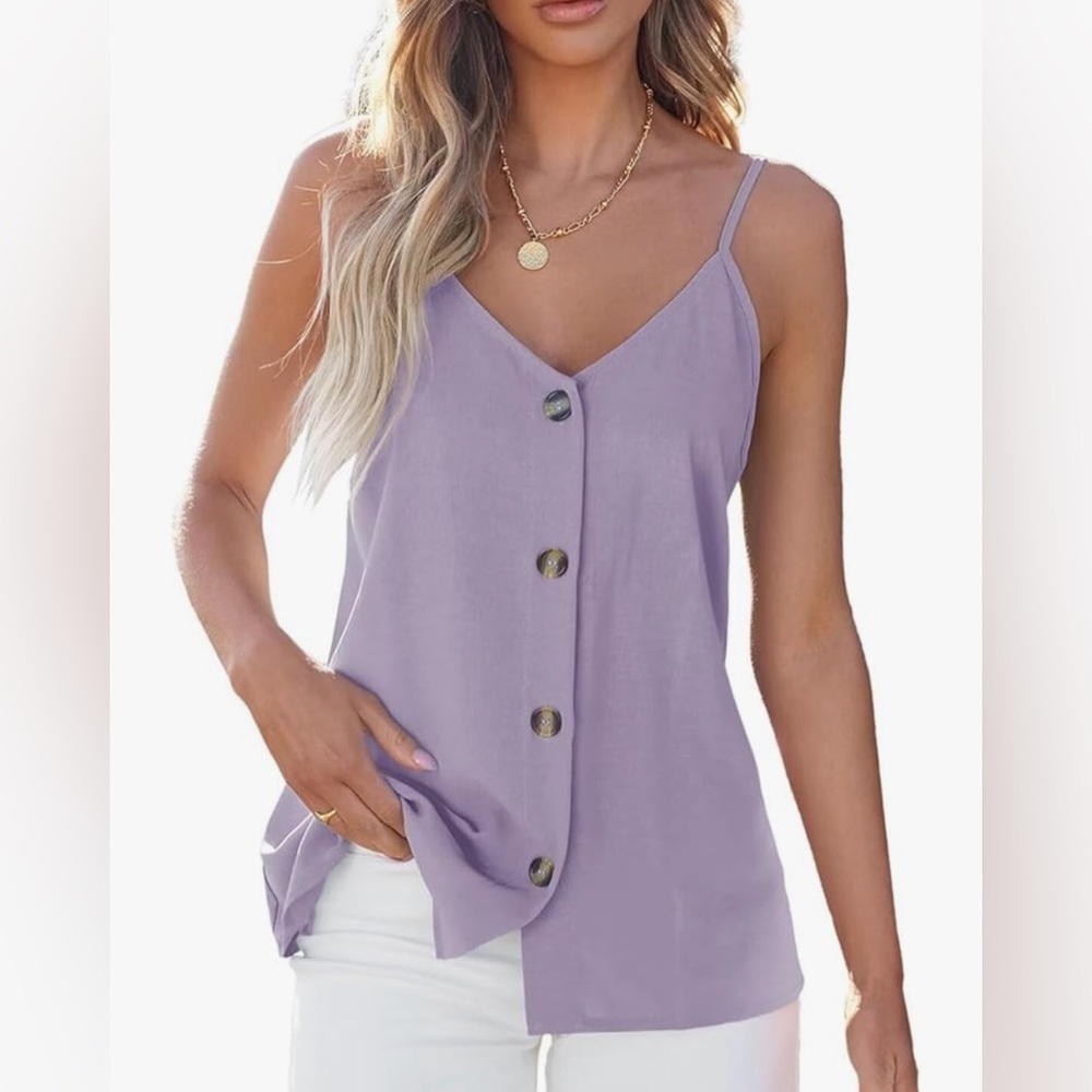 Purple Button Down Tank Top Medium Like New